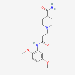 molecular formula C17H25N3O4 B5617636 1-{3-[(2,5-dimethoxyphenyl)amino]-3-oxopropyl}-4-piperidinecarboxamide 