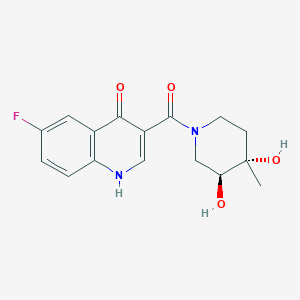 molecular formula C16H17FN2O4 B5617646 (3S*,4S*)-1-[(6-fluoro-4-hydroxyquinolin-3-yl)carbonyl]-4-methylpiperidine-3,4-diol 