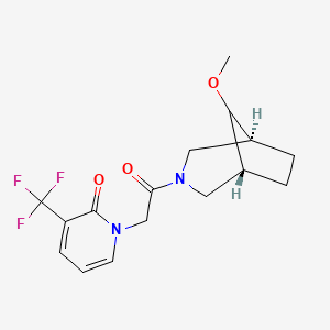 molecular formula C16H19F3N2O3 B5617654 1-{2-[(8-syn)-8-methoxy-3-azabicyclo[3.2.1]oct-3-yl]-2-oxoethyl}-3-(trifluoromethyl)pyridin-2(1H)-one 