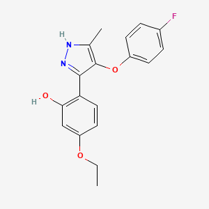 molecular formula C18H17FN2O3 B5617678 5-ethoxy-2-[4-(4-fluorophenoxy)-5-methyl-1H-pyrazol-3-yl]phenol 