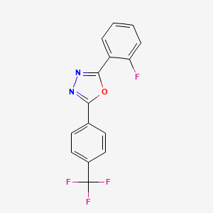 molecular formula C15H8F4N2O B5617711 2-(2-fluorophenyl)-5-[4-(trifluoromethyl)phenyl]-1,3,4-oxadiazole 