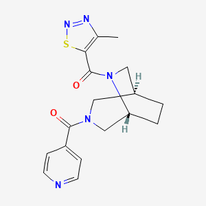 molecular formula C17H19N5O2S B5617720 (1S*,5R*)-3-isonicotinoyl-6-[(4-methyl-1,2,3-thiadiazol-5-yl)carbonyl]-3,6-diazabicyclo[3.2.2]nonane 