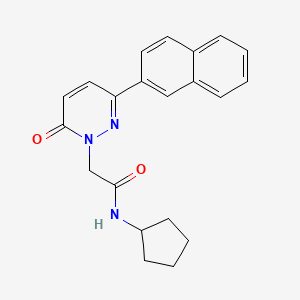 molecular formula C21H21N3O2 B5617742 N-cyclopentyl-2-[3-(2-naphthyl)-6-oxo-1(6H)-pyridazinyl]acetamide 