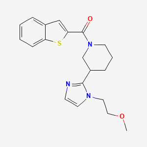 molecular formula C20H23N3O2S B5617747 1-(1-benzothien-2-ylcarbonyl)-3-[1-(2-methoxyethyl)-1H-imidazol-2-yl]piperidine 