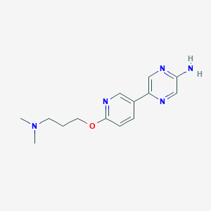 molecular formula C14H19N5O B5617761 5-{6-[3-(dimethylamino)propoxy]pyridin-3-yl}pyrazin-2-amine 