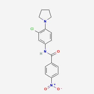 molecular formula C17H16ClN3O3 B5617797 N-[3-chloro-4-(1-pyrrolidinyl)phenyl]-4-nitrobenzamide 