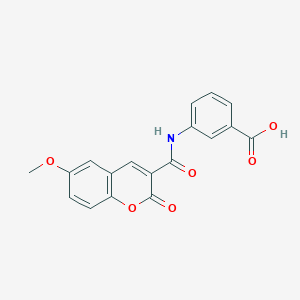 molecular formula C18H13NO6 B5617798 3-{[(6-methoxy-2-oxo-2H-chromen-3-yl)carbonyl]amino}benzoic acid 