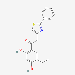 molecular formula C19H17NO3S B5617806 1-(5-ethyl-2,4-dihydroxyphenyl)-2-(2-phenyl-1,3-thiazol-4-yl)ethanone 