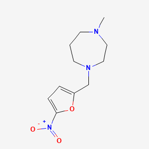 molecular formula C11H17N3O3 B5617833 1-methyl-4-[(5-nitro-2-furyl)methyl]-1,4-diazepane 