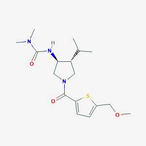 molecular formula C17H27N3O3S B5617861 N'-((3S*,4R*)-4-isopropyl-1-{[5-(methoxymethyl)-2-thienyl]carbonyl}-3-pyrrolidinyl)-N,N-dimethylurea 