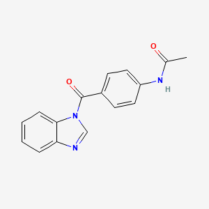 molecular formula C16H13N3O2 B5617872 N-[4-(1H-benzimidazol-1-ylcarbonyl)phenyl]acetamide 