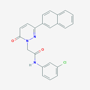 molecular formula C22H16ClN3O2 B5617882 N-(3-chlorophenyl)-2-[3-(2-naphthyl)-6-oxo-1(6H)-pyridazinyl]acetamide 