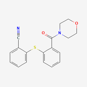 molecular formula C18H16N2O2S B5617886 2-{[2-(4-morpholinylcarbonyl)phenyl]thio}benzonitrile CAS No. 5791-76-4