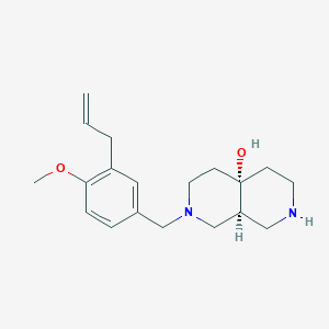 molecular formula C19H28N2O2 B5617887 rel-(4aS,8aS)-2-(3-allyl-4-methoxybenzyl)octahydro-2,7-naphthyridin-4a(2H)-ol dihydrochloride 