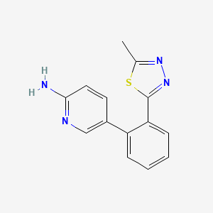 molecular formula C14H12N4S B5617896 5-[2-(5-methyl-1,3,4-thiadiazol-2-yl)phenyl]pyridin-2-amine 