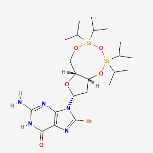molecular formula C22H38BrN5O5Si2 B561792 2-Amino-8-bromo-9-[(6aR,8R,9aR)-2,2,4,4-tetra(propan-2-yl)tetrahydro-2H,4H,6H-furo[3,2-f][1,3,5,2,4]trioxadisilocin-8-yl]-3,9-dihydro-6H-purin-6-one CAS No. 769141-88-0