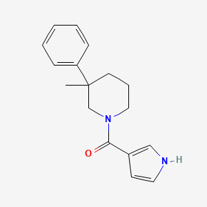 molecular formula C17H20N2O B5617946 3-methyl-3-phenyl-1-(1H-pyrrol-3-ylcarbonyl)piperidine 