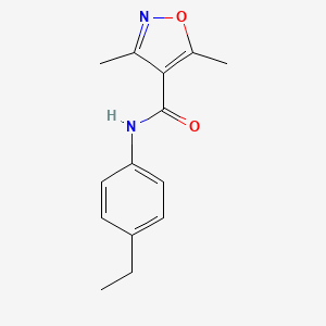 molecular formula C14H16N2O2 B5617956 N-(4-ethylphenyl)-3,5-dimethyl-4-isoxazolecarboxamide 