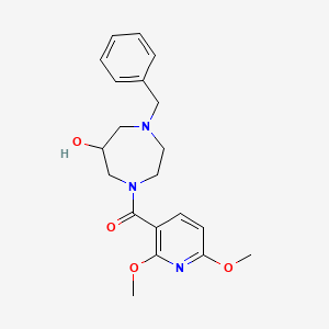 molecular formula C20H25N3O4 B5617964 1-benzyl-4-[(2,6-dimethoxy-3-pyridinyl)carbonyl]-1,4-diazepan-6-ol 