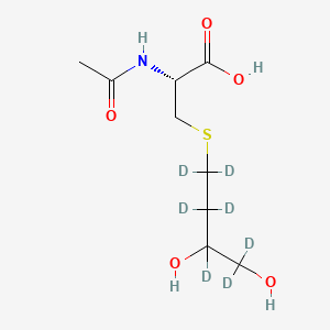 molecular formula C9H17NO5S B561798 N-Acetyl-S-(3,4-dihydroxybutyl)-L-cysteine-d7 (Mixture of Diastereomers) CAS No. 1240398-27-9