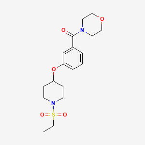 molecular formula C18H26N2O5S B5618009 4-(3-{[1-(ethylsulfonyl)piperidin-4-yl]oxy}benzoyl)morpholine 