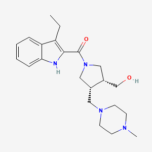 molecular formula C22H32N4O2 B5618027 {(3R*,4R*)-1-[(3-ethyl-1H-indol-2-yl)carbonyl]-4-[(4-methylpiperazin-1-yl)methyl]pyrrolidin-3-yl}methanol 