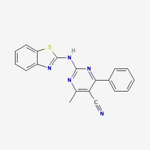 molecular formula C19H13N5S B5618036 2-(1,3-benzothiazol-2-ylamino)-4-methyl-6-phenyl-5-pyrimidinecarbonitrile 