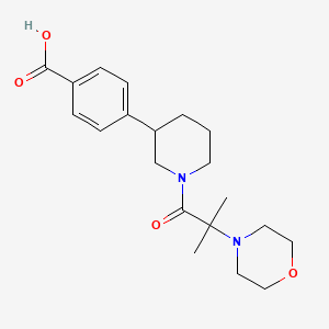 molecular formula C20H28N2O4 B5618037 4-[1-(2-methyl-2-morpholin-4-ylpropanoyl)piperidin-3-yl]benzoic acid 
