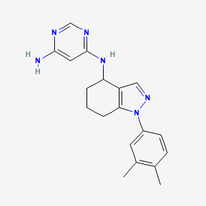 molecular formula C19H22N6 B5618044 N-[1-(3,4-dimethylphenyl)-4,5,6,7-tetrahydro-1H-indazol-4-yl]pyrimidine-4,6-diamine 
