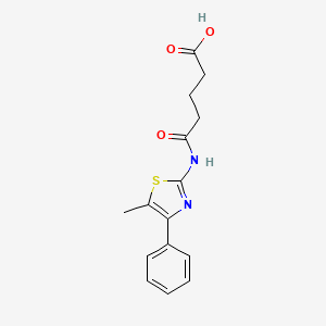 molecular formula C15H16N2O3S B5618058 5-[(5-methyl-4-phenyl-1,3-thiazol-2-yl)amino]-5-oxopentanoic acid 