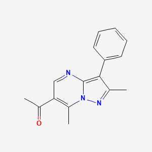 molecular formula C16H15N3O B5618062 1-(2,7-dimethyl-3-phenylpyrazolo[1,5-a]pyrimidin-6-yl)ethanone 