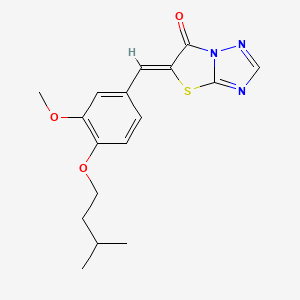 molecular formula C17H19N3O3S B5618079 5-[3-methoxy-4-(3-methylbutoxy)benzylidene][1,3]thiazolo[3,2-b][1,2,4]triazol-6(5H)-one 