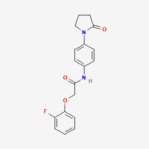 molecular formula C18H17FN2O3 B5618098 2-(2-fluorophenoxy)-N-[4-(2-oxo-1-pyrrolidinyl)phenyl]acetamide 