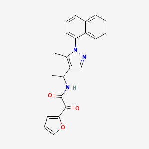 molecular formula C22H19N3O3 B5618105 2-(2-furyl)-N-{1-[5-methyl-1-(1-naphthyl)-1H-pyrazol-4-yl]ethyl}-2-oxoacetamide 