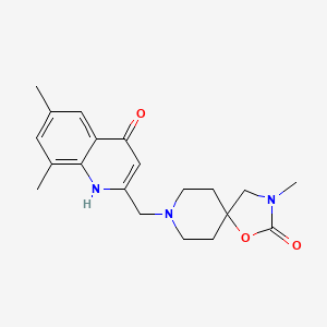 molecular formula C20H25N3O3 B5618110 8-[(4-hydroxy-6,8-dimethylquinolin-2-yl)methyl]-3-methyl-1-oxa-3,8-diazaspiro[4.5]decan-2-one 