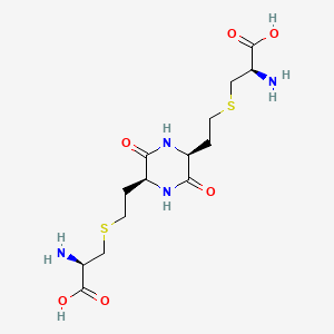 molecular formula C14H24N4O6S2 B561813 L-3,6-Bis(5-(|A-amino-|A-carboxyethyl)ethyl)-2,5-diketopiperazine CAS No. 1356350-62-3