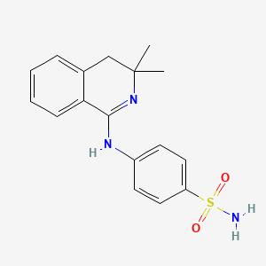 molecular formula C17H19N3O2S B5618138 4-[(3,3-dimethyl-3,4-dihydro-1(2H)-isoquinolinylidene)amino]benzenesulfonamide 