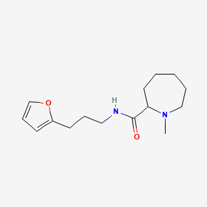 molecular formula C15H24N2O2 B5618142 N-[3-(2-furyl)propyl]-1-methyl-2-azepanecarboxamide 