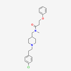 molecular formula C24H31ClN2O2 B5618148 N-({1-[2-(4-chlorophenyl)ethyl]-4-piperidinyl}methyl)-N-methyl-3-phenoxypropanamide 