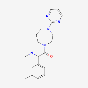 molecular formula C20H27N5O B5618162 N,N-dimethyl-1-(3-methylphenyl)-2-oxo-2-[4-(2-pyrimidinyl)-1,4-diazepan-1-yl]ethanamine 