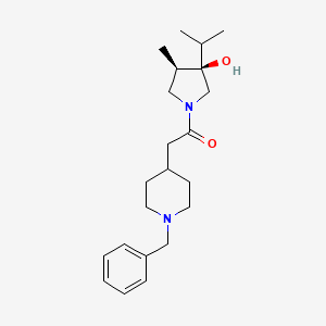 molecular formula C22H34N2O2 B5618164 (3R*,4R*)-1-[(1-benzyl-4-piperidinyl)acetyl]-3-isopropyl-4-methyl-3-pyrrolidinol 