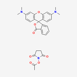 molecular formula C30H29N3O7 B561817 2-[(5(6)-四甲基罗丹明]羧酸 N-羟基琥珀酰亚胺酯 CAS No. 122363-35-3