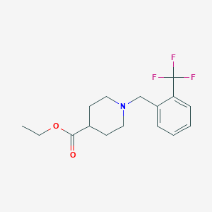 molecular formula C16H20F3NO2 B5618176 ethyl 1-[2-(trifluoromethyl)benzyl]-4-piperidinecarboxylate 