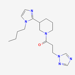 molecular formula C17H26N6O B5618198 3-(1-butyl-1H-imidazol-2-yl)-1-[3-(1H-1,2,4-triazol-1-yl)propanoyl]piperidine 