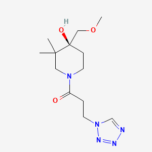 molecular formula C13H23N5O3 B5618217 (4S)-4-(methoxymethyl)-3,3-dimethyl-1-[3-(1H-tetrazol-1-yl)propanoyl]-4-piperidinol 