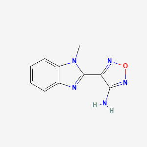 molecular formula C10H9N5O B5618221 4-(1-methyl-1H-benzimidazol-2-yl)-1,2,5-oxadiazol-3-amine 