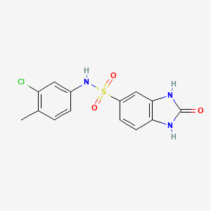 molecular formula C14H12ClN3O3S B5618232 N-(3-chloro-4-methylphenyl)-2-oxo-2,3-dihydro-1H-benzimidazole-5-sulfonamide 