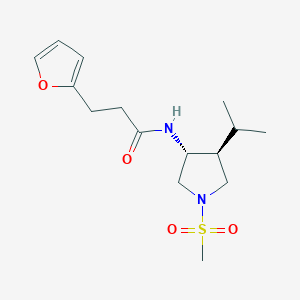 molecular formula C15H24N2O4S B5618238 3-(2-furyl)-N-[(3R*,4S*)-4-isopropyl-1-(methylsulfonyl)-3-pyrrolidinyl]propanamide 