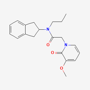 molecular formula C20H24N2O3 B5618242 N-(2,3-dihydro-1H-inden-2-yl)-2-(3-methoxy-2-oxopyridin-1(2H)-yl)-N-propylacetamide 