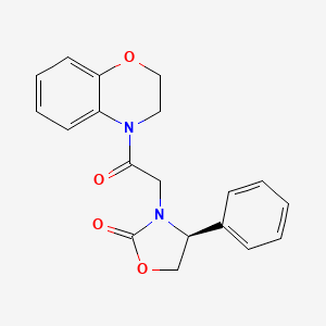 molecular formula C19H18N2O4 B5618263 (4S)-3-[2-(2,3-dihydro-4H-1,4-benzoxazin-4-yl)-2-oxoethyl]-4-phenyl-1,3-oxazolidin-2-one 